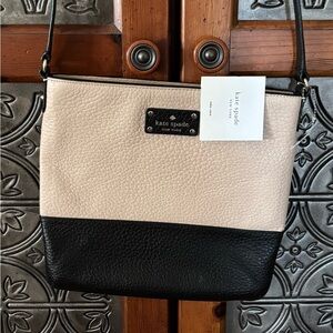 New Kate Spade Two-Tone Black and Cream Crossbody/shoulder Bag